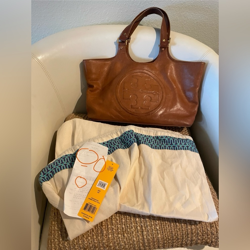 Tory Burch Bombe Leather Tote Purse Bag wDust Bag, tag & original receipt 2013